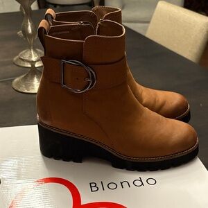 Blondo Waterproof Women's Brown Ankle Booties-Worn 4x